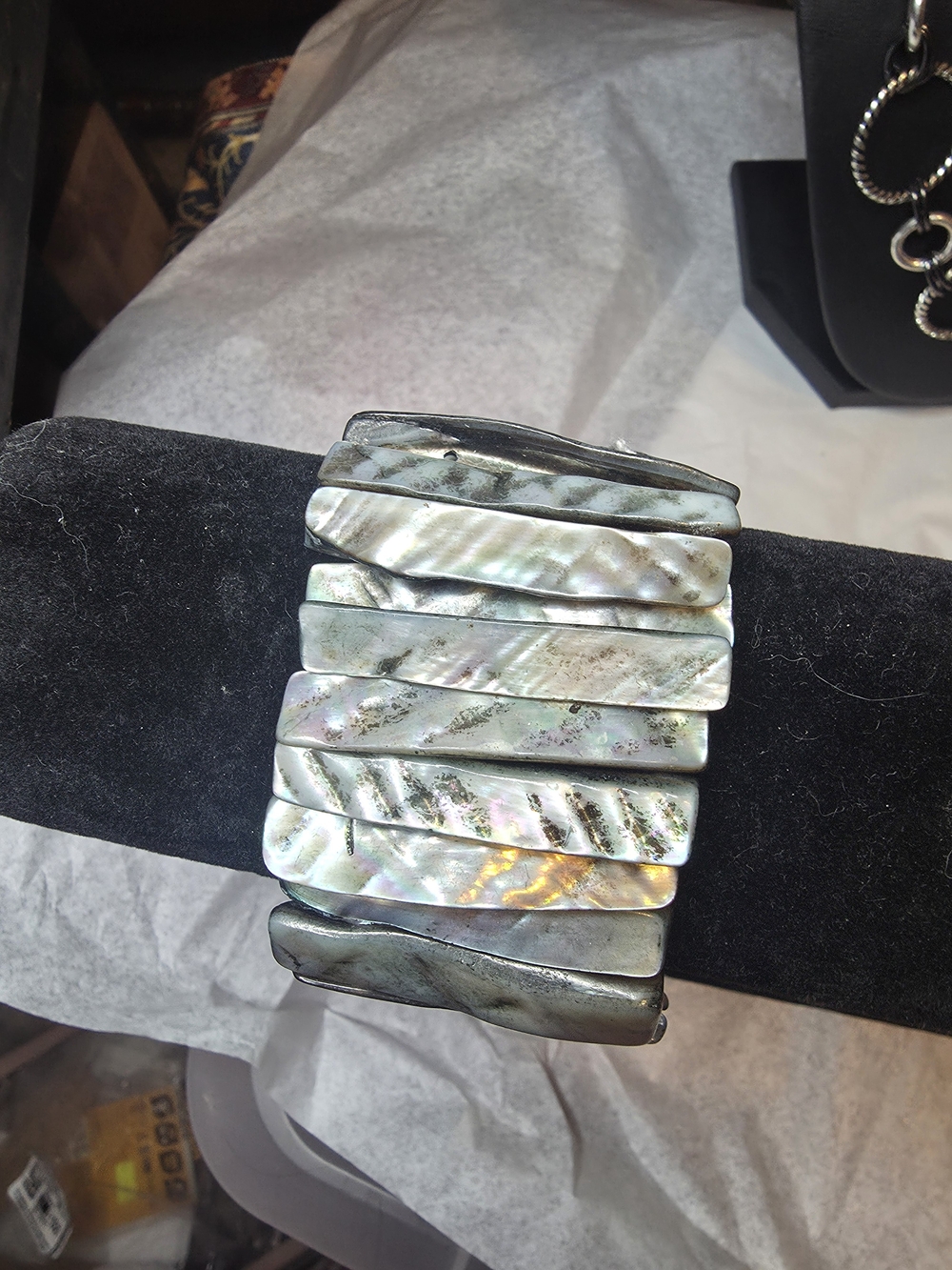 Iridescent Mother of Pearl Stretch Bracelet - Women Jewelry Bracelets
